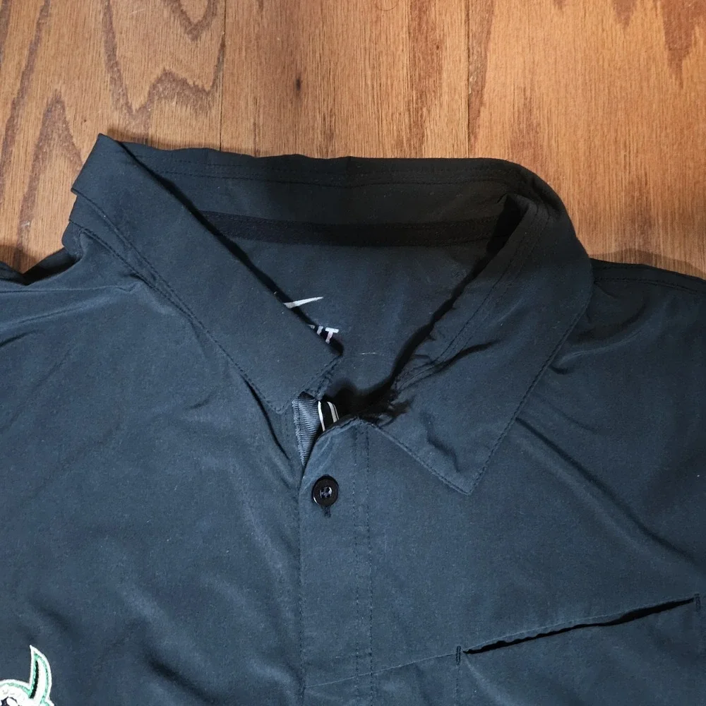 Nike Dri Fit Button Up Shirt Men's‎ Size 2XL UNC Charlotte 49ers Black UNCC